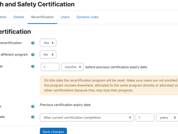Moodle Workplace compliance recertification Image