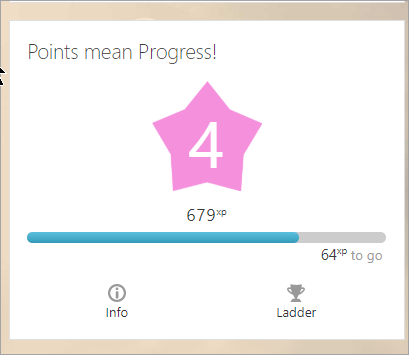 An example of XP points with the Level Up plugin. Image