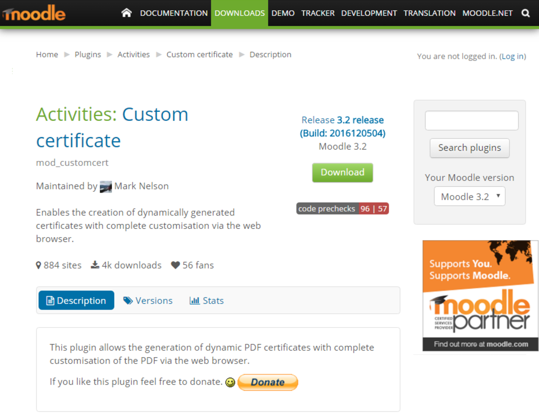 Moodle Custom certificate 