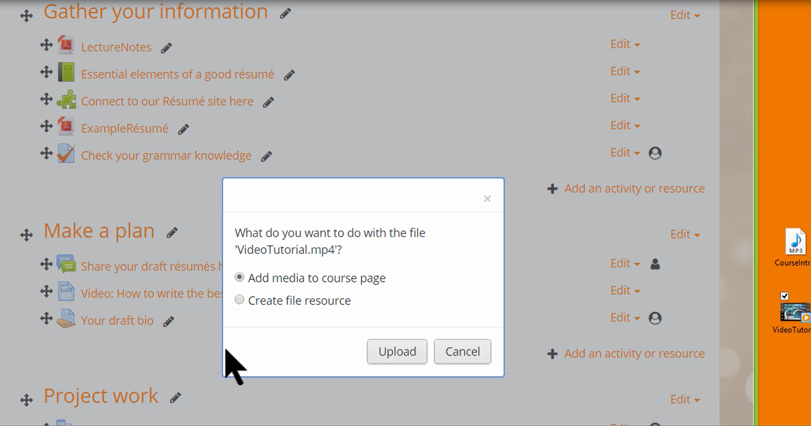 add media to your Moodle course