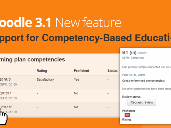 New in Moodle 3.1: Support for Competency Based Education Image