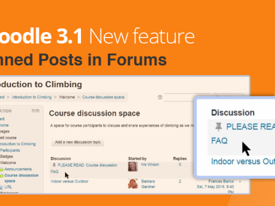 Nouvelles fonctionnalités améliorées du forum : désormais disponibles dans l'image Moodle 3.1