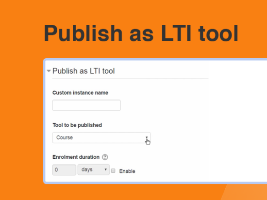 Publish your course as an LTI tool with Moodle 3.1 Image