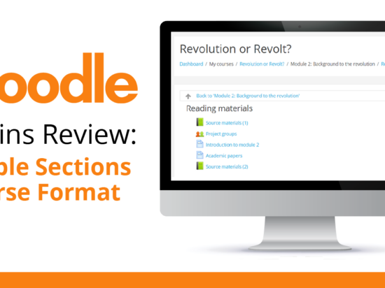 Seções flexíveis; Ensino flexível: uma imagem de revisão do plug-in do Moodle