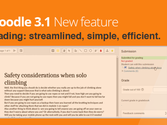 Grading in Moodle 3.1: streamlined, simple, efficient Image