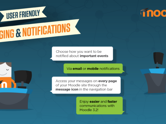 Enjoy faster communications with improved messaging and notifications feature in Moodle 3.2 Image
