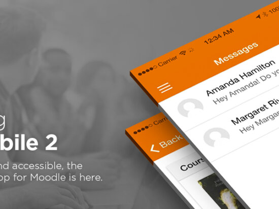 Lançamento do Moodle Mobile 2. Um novo design e experiência de usuário intuitiva Imagem