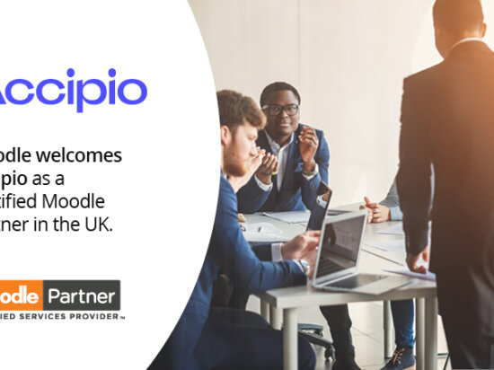 Os serviços Moodle continuam a se fortalecer no Reino Unido, pois a premiada Accipio se junta à rede como uma imagem de parceiro Moodle certificado