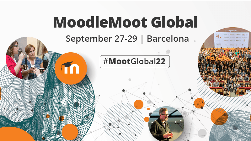 O MoodleMoot Global retorna como um evento presencial em Barcelona de 27 a 29 de setembro de 2022! Imagem