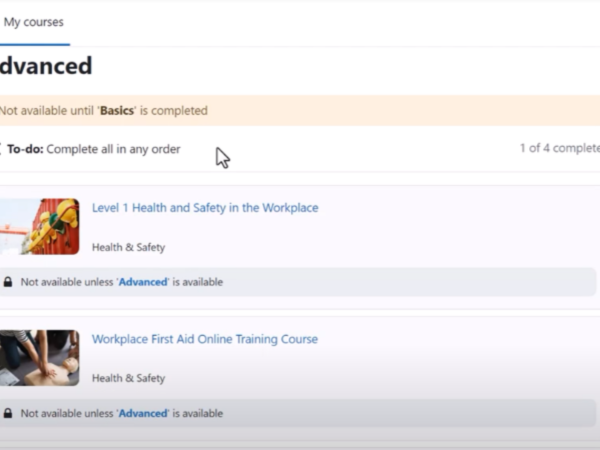 Moodle Workplace 'My courses' Image
