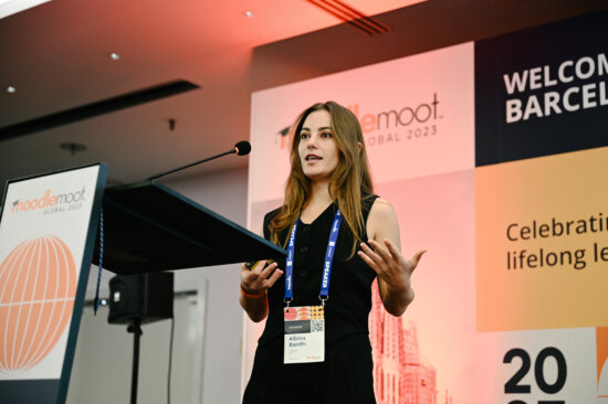 Albina explained how Moodle helped address the challenges of unemployment in Albania. Source: Moodle. Image