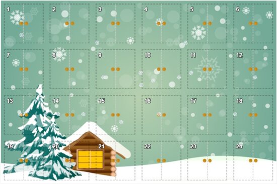 The advent calendar provides bite-sized Moodle training in a creative way. Source: Catalina Vieru. Image