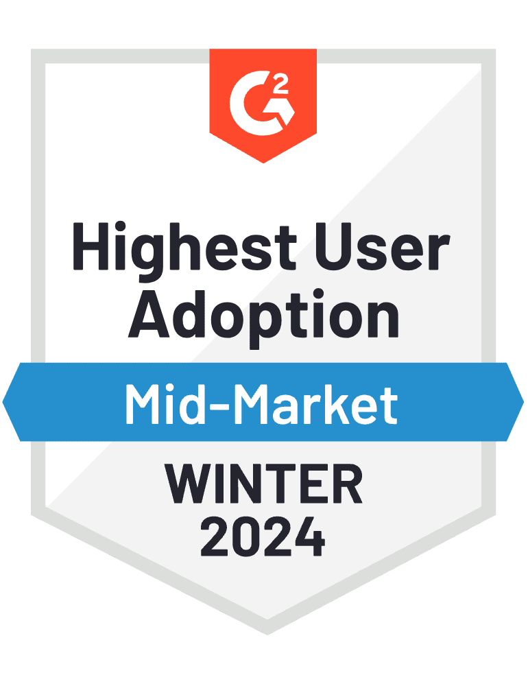 G2 2024 Winter Highest User Adoption Mid Market Image
