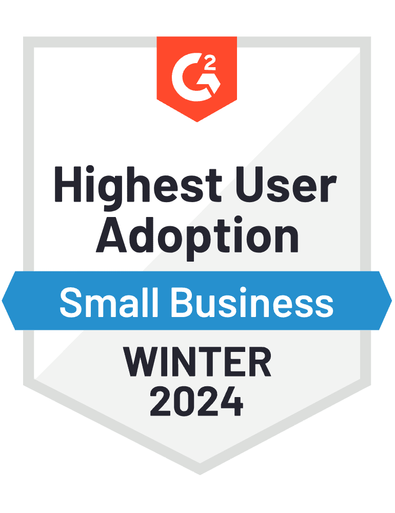 G2 2024 Winter Highest User Adoption Small Business Image
