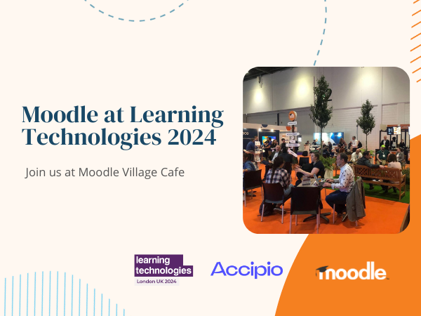 Junte-se ao Moodle e à Accipio na Learning Technologies 2024