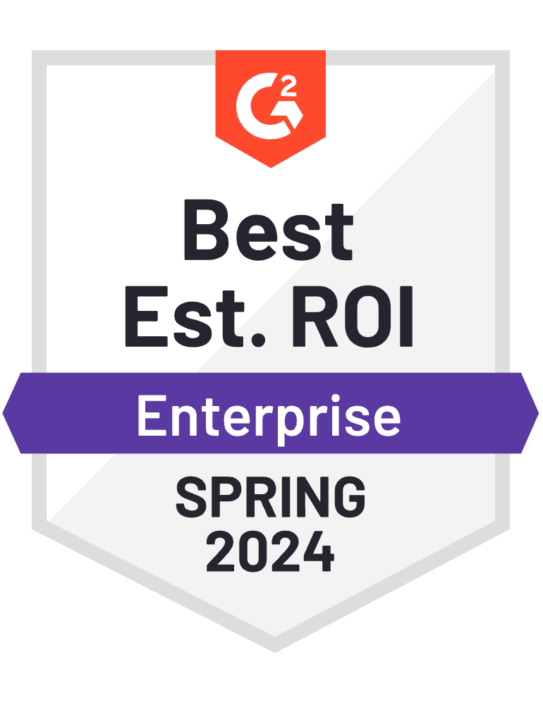 G2 Frühjahr 2024 Beste ROI-Schätzung Unternehmensimage