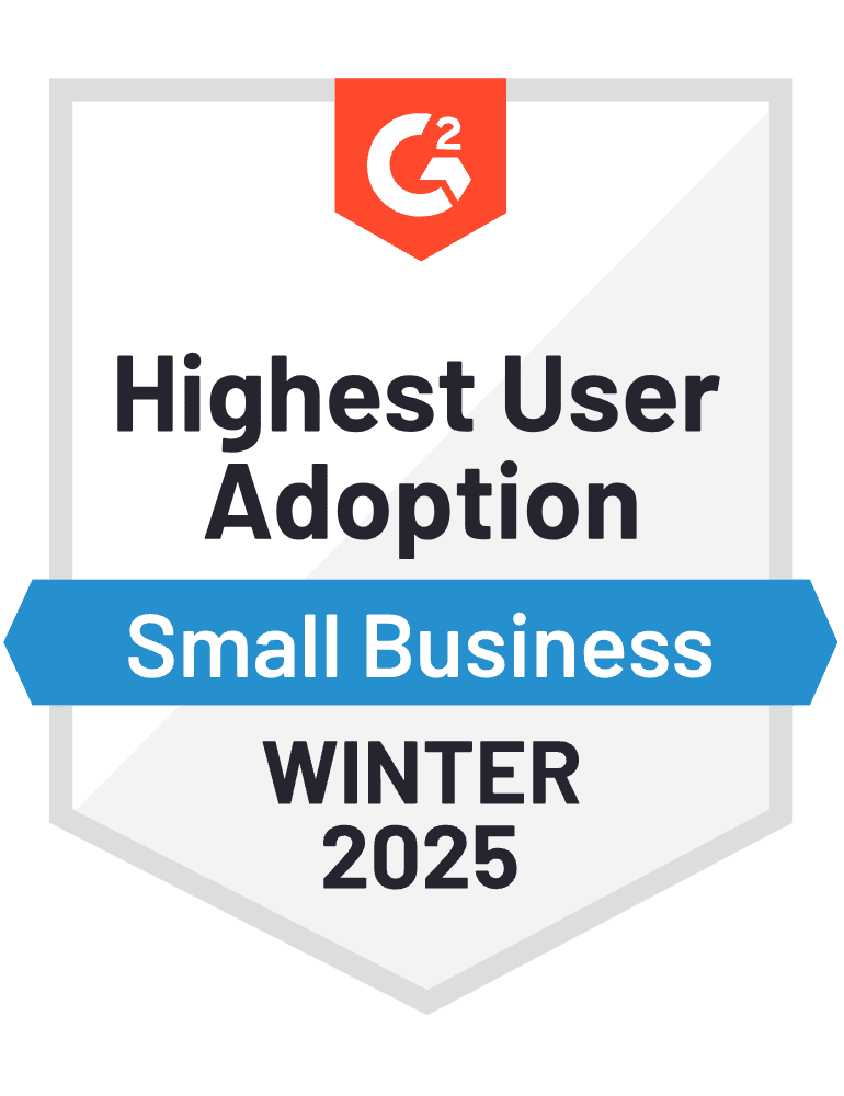 G2 Winter Badge 2025 Etica e conformità Apprendimento Massima adozione da parte degli utenti Adozione da parte delle piccole imprese Immagine