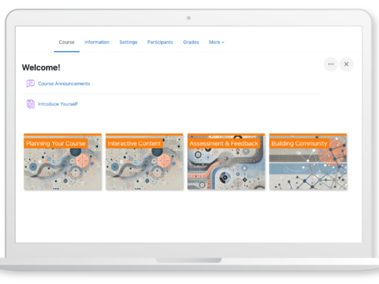 Un cours Moodle utilisant le plugin de format de cours Tiles Image