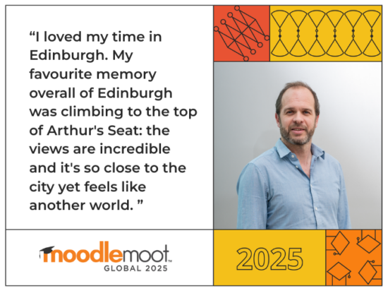 Dan Lehner, COO do Moodle, em Edimburgo. Imagem do MoodleMoot Global 2025