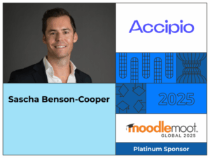 MoodleMoot Global. Sascha Benson-Cooper. Accipio. Patrocinador Platinum.