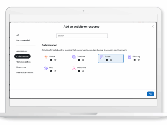 Activity chooser in Moodle LMS 5.1 Image