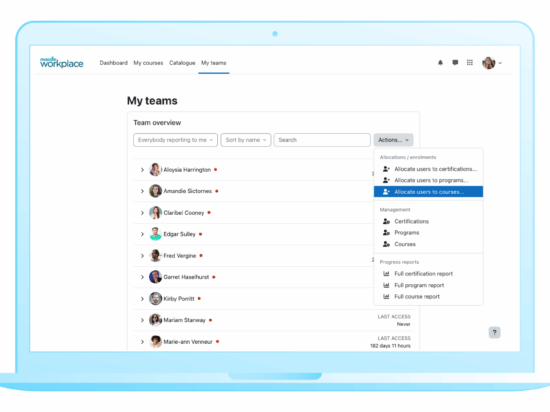 Enrol team member in course Image