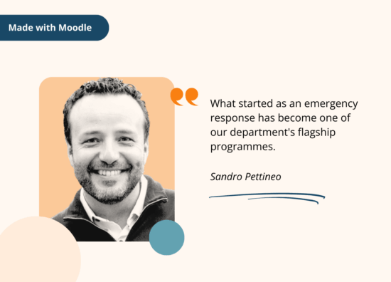 Made with Moodle. What started as an emergency response has become one of our department's flagship programmes. By Sandro Pettineo. Image